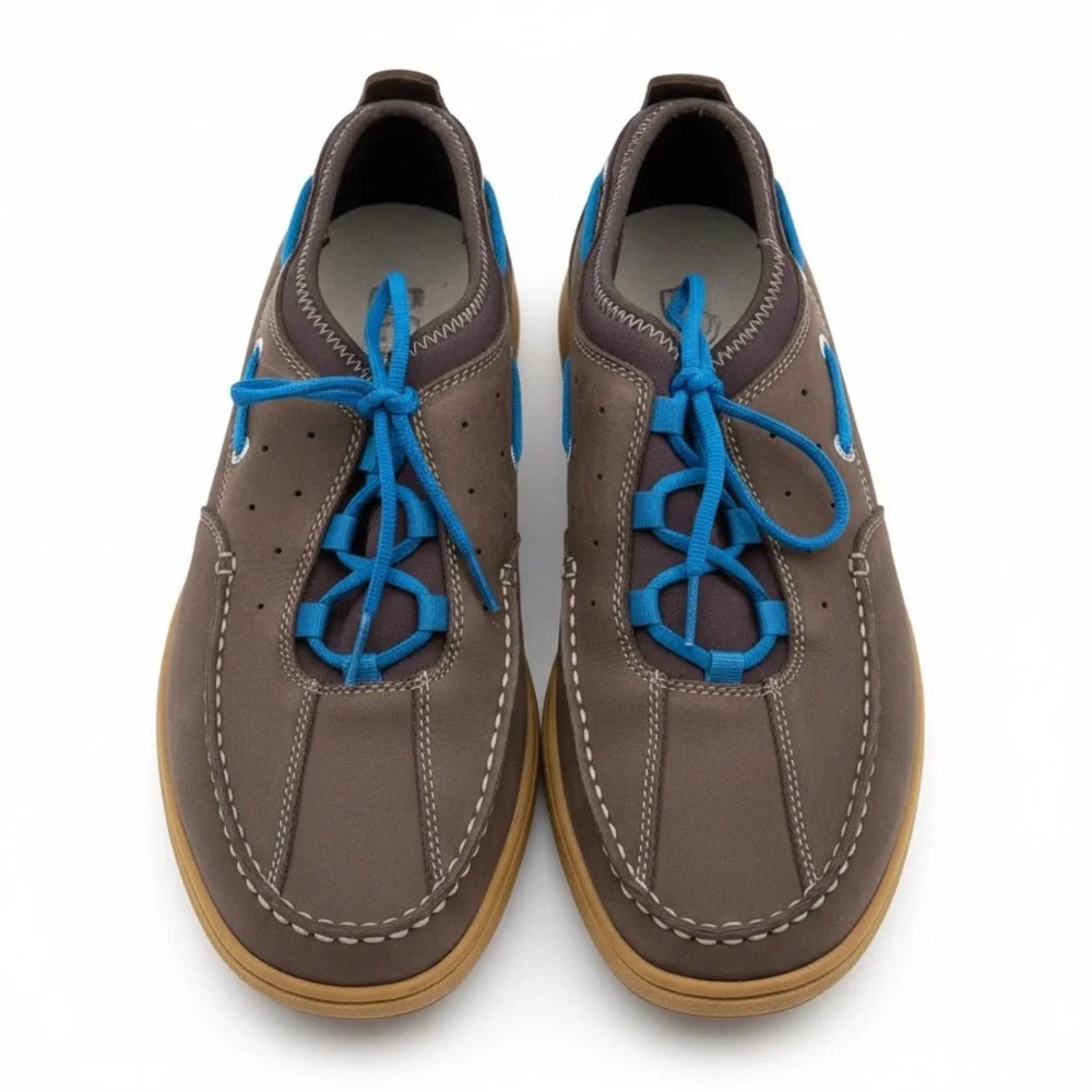 Timberland Brown Leather Boat Shoes Blue Lace Casual Deck Shoes Men’s 13